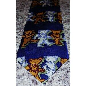 RARE Grateful Dead Dancing Bears First Set 100% Imported Silk Tie USA Made MINT!